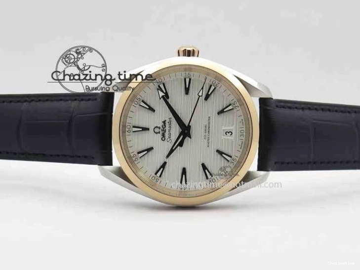 0509 2017 Aqua Terra SS RG XF Best Edition White Textured Dial On Black Leather Strap A Functional 8157